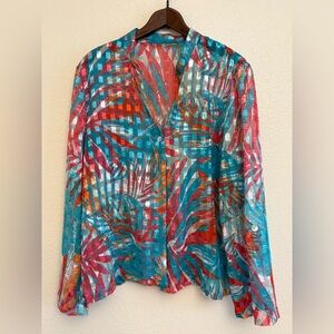 Ruby Rd. Colorful Sheer Blouse‎